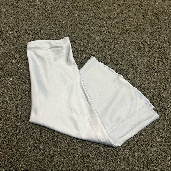 NWT JUPE NYC Pastel Baby Light Blue Satin Silk Midi Modest Slip Cute Skirt Sz L - Picture 5 of 13